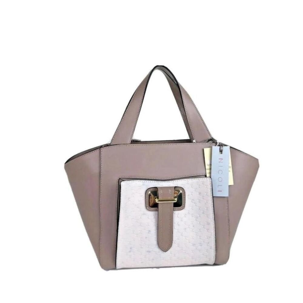 Women's Pink and Tan Bag